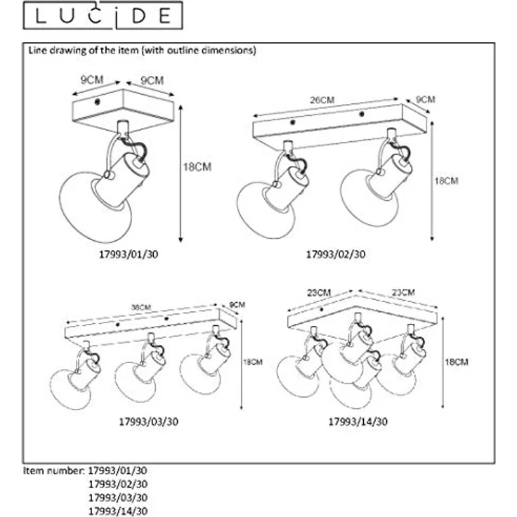 LUCIDE MADEE Deckenstrahler, dreh- und kippbar, 2xE14, Schwarz, für LED-Lichtquellen geeignet – Bild 3