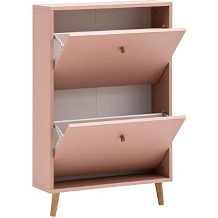 MID.YOU Schuhkipper, Aprikose, massives Holz aus Eiche und Esche, stehend, 59.8x92.2x19.55 cm, Garderobe, Schuhaufbewahrung – Bild 3