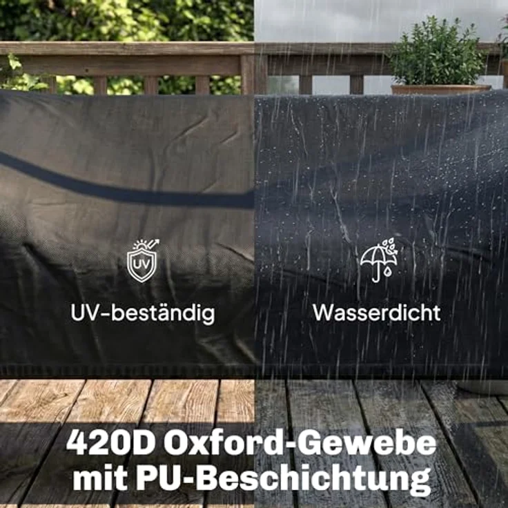 Outsunny Gartenmöbel-Schutzhülle Hollywoodschaukel Abdeckung (Abdeckplane, 1-St, für 2-Sitzer Gartenschaukel), Wasserdicht, UV-beständig, mit Reißverschluss – Bild 4