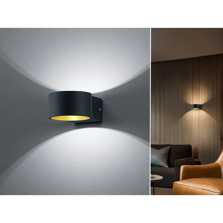 Trio Leuchten LED Wandleuchte LaCapo 4,3W warmweiß schwarz Metall