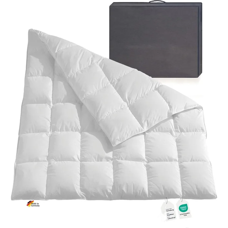 Daunendecke 1020g canadische Daunen Bettdecke 200x200 100% natur