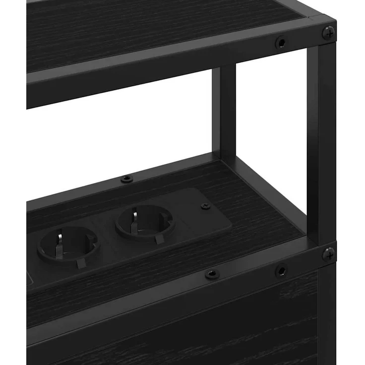 vidaXL Stauraum-Kopfteil Schwarz Eichen-Optik Holzwerkstoff 98 x 15 x 203 cm – Bild 7