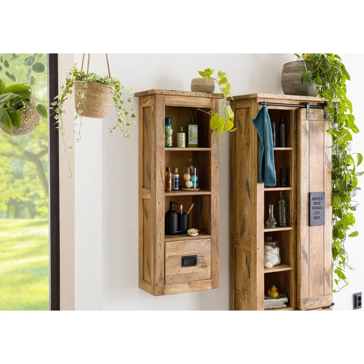 Hängeschrank Mango 50x26x120 natur lackiert RAILWAY #180 – Bild 2