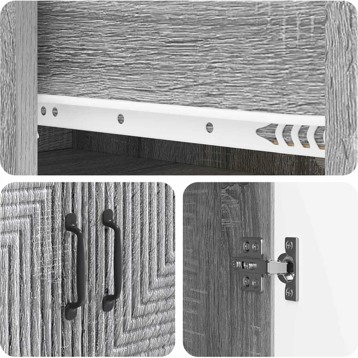 vidaXL Schrankset 2 pcs Grau Sonoma 66 x 34,5 x 89,5 cm Holzwerkstoff 3416625 – Bild 7