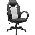 Songmics Racing Stuhl Bürostuhl Gaming Stuhl Chefsessel Drehstuhl PU, schwarz-weiß, OBG56BW