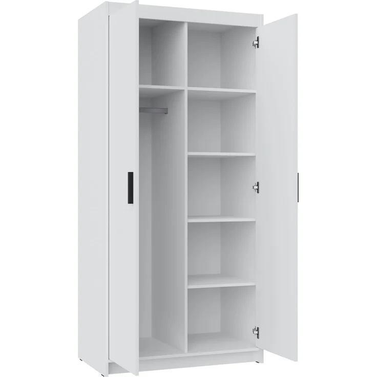 AX LIVING Weißen Kleiderschrank Storicos 2T 89,7cm Breite, 2 türiger – Bild 5
