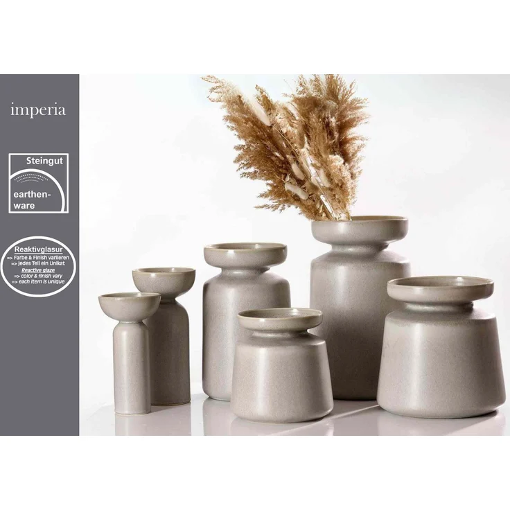 Ritzenhoff & Breker Imperia Vase 18 cm grau bauchig – Bild 2