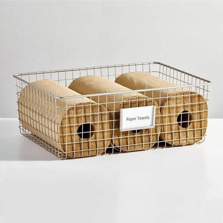 mDesign Allzweckkorb Aufbewahrung Drahtkorb Organizer 4er-Set Metall Mattsilber – Bild 9