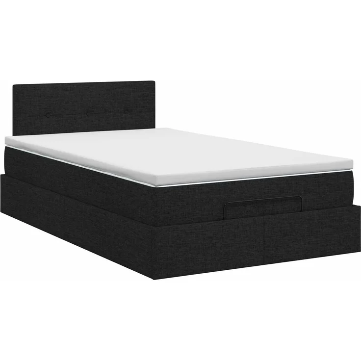 vidaXL Ottoman Bett mit Matratze Schwarz 120 x 190 cm Stoff 3456311 – Bild 5