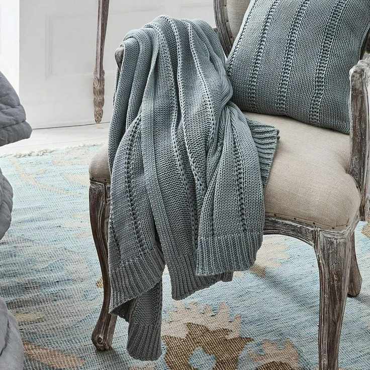 Mirabeau Tagesdecke Plaid Lémeré graublau – Bild 2