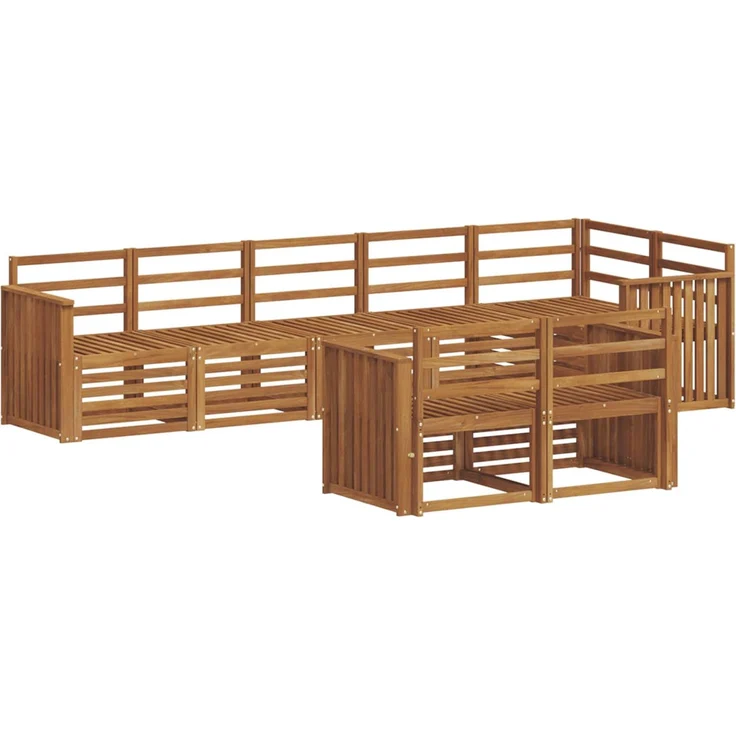 vidaXL Outdoor-Sofagarnitur 8 stk. 8-Sitzer Natur Massivholz Akazie 3375004 – Bild 2