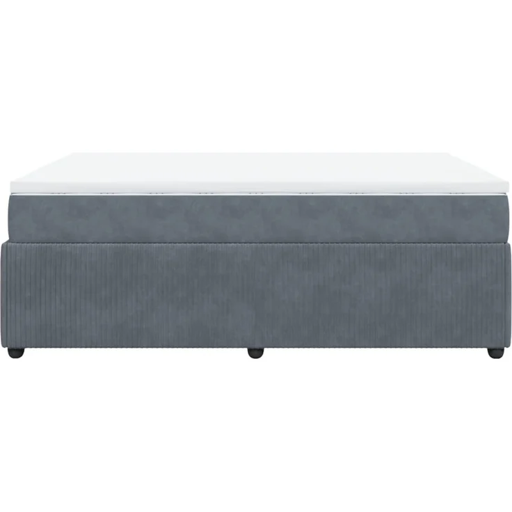 vidaXL Boxspringbett mit Matratze Dunkelgrau 140x200 cm Samt 3285645 – Bild 8