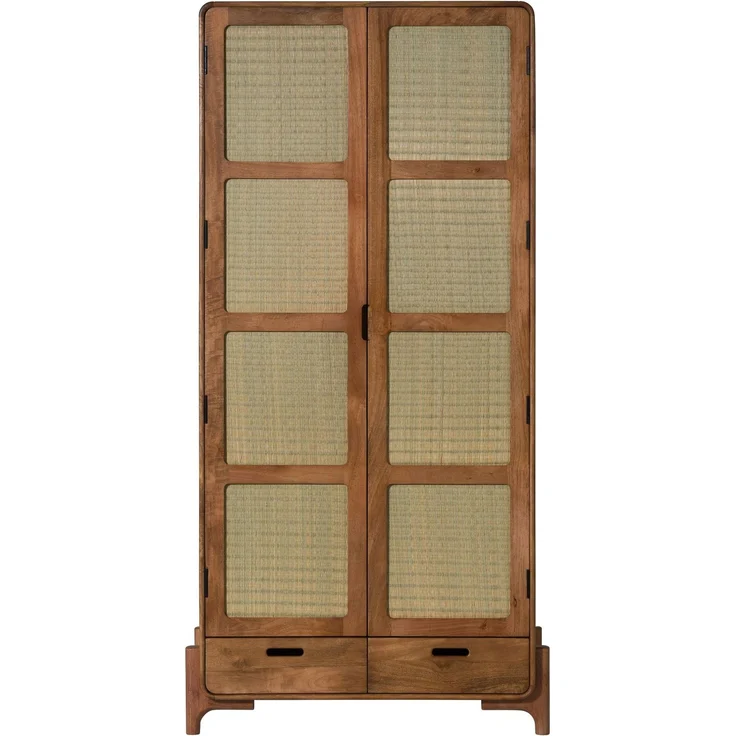 Schrank Mango/Seegras 100x40x200 hellbraun lackiert MIZUMI #110 – Bild 7