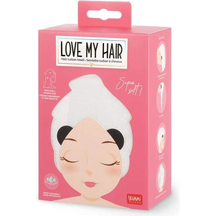 Legami Turban-Handtuch Für Die Haare Love My Hair Panda
