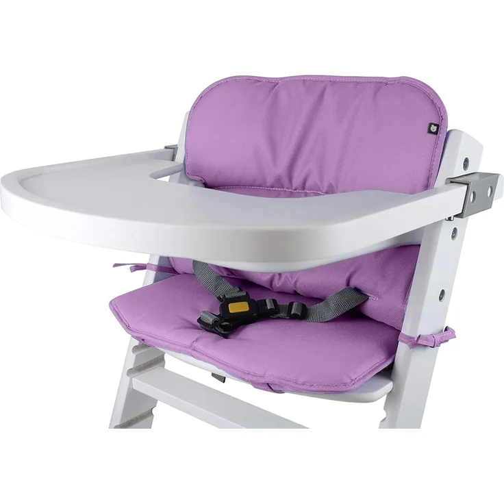 Tinydo® Universal Hochstuhl-Sitzkissen optimal für Timba Safety 1st. und alle gängigen Treppenhochstühle - 2teilg. Set mit Memory-Schaum Sitzverkleinerer-Auflage für Babystühle rutschfest (Violett)