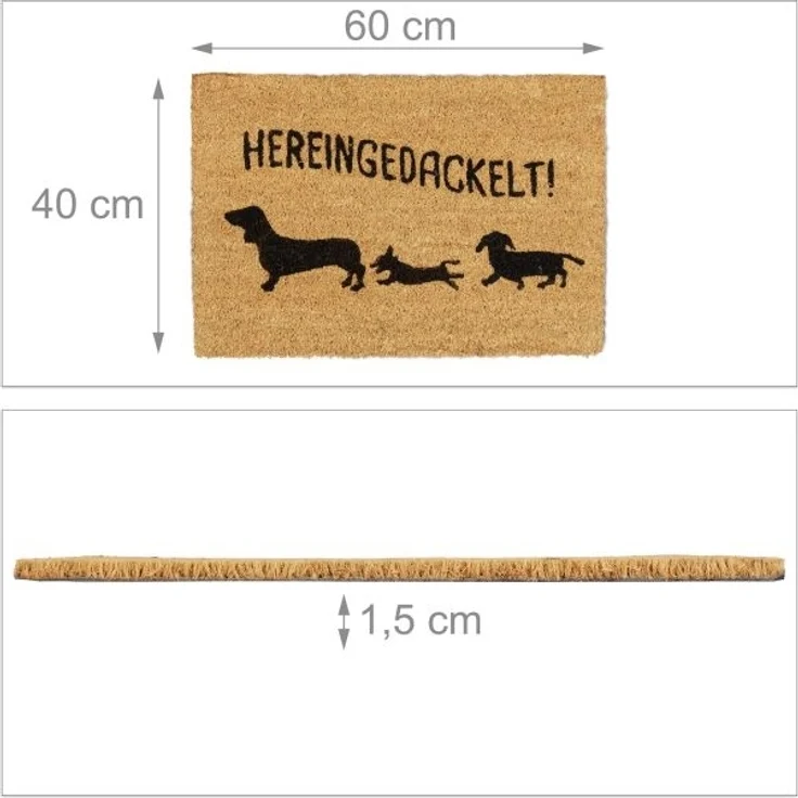 Fußmatte Kokos "Hereingedackelt" 10032749 – Bild 4