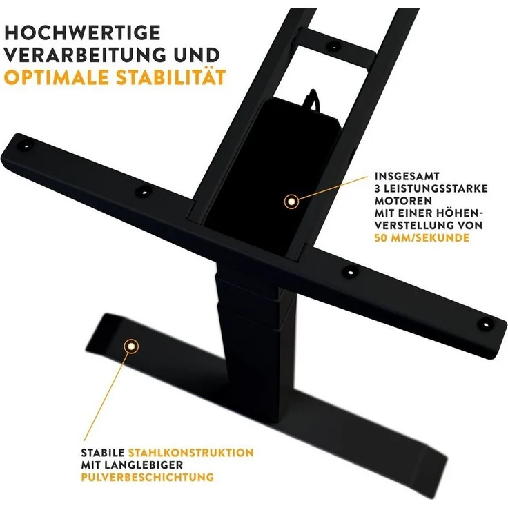 boho office® Eckschreibtisch Basic Line 90 (Tischgestell Schwarz), Stehschreibtisch elektrisch höhenverstellbar mit 3 Speicherplätzen – Bild 1