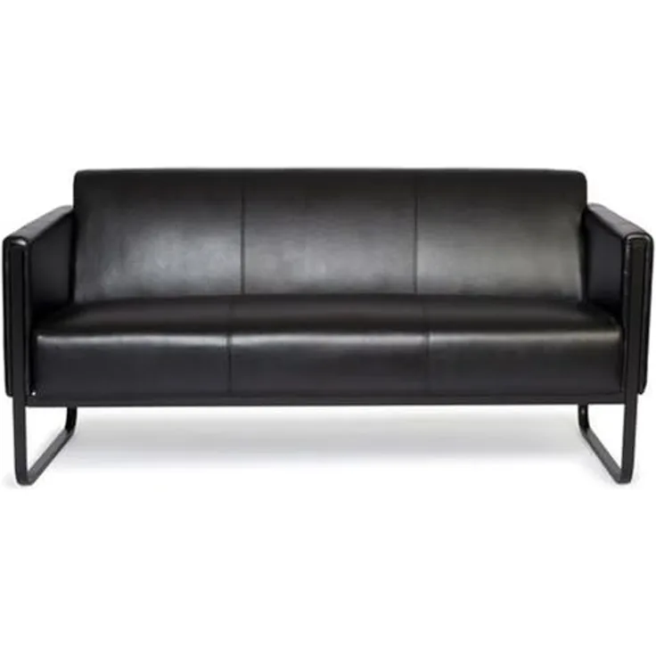 MID.YOU 3-Sitzer-Sofa, Schwarz, Textil mit Lederlook-Bezug, 159x78x71 cm, für Wohnzimmer, bis 350 kg belastbar