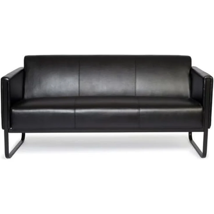 MID.YOU 3-Sitzer-Sofa, Schwarz, Textil mit Lederlook-Bezug, 159x78x71 cm, für Wohnzimmer, bis 350 kg belastbar – Bild 1