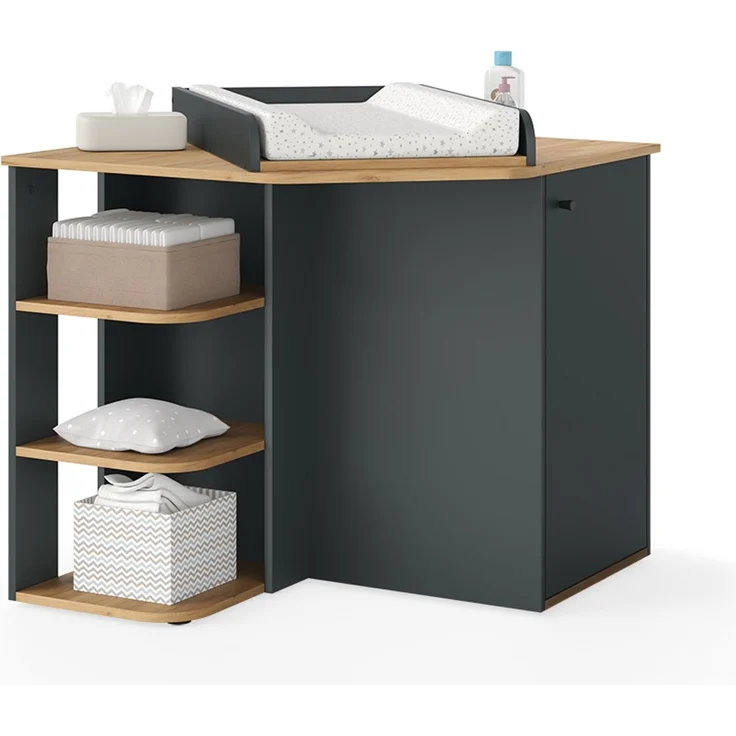 Wickelkommode Kristian Anthrazit/Artisan 85 x 77.3 cm mit Wickelaufsatz Vicco – Bild 5