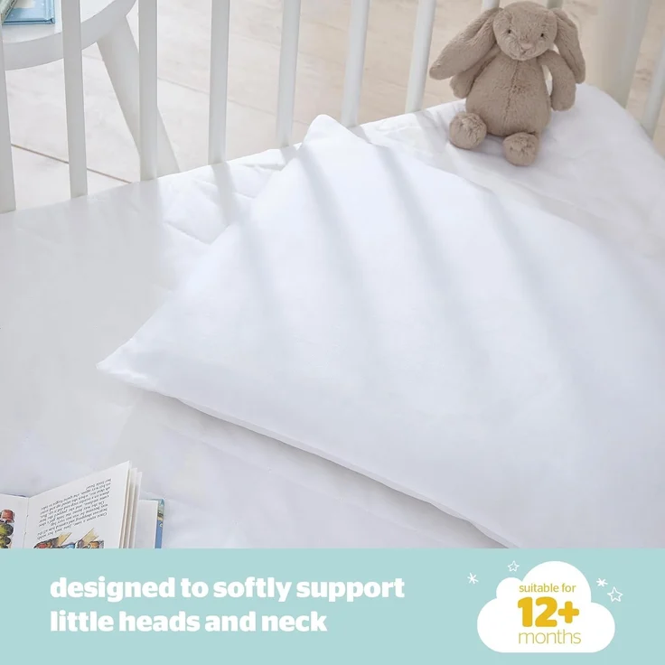 Silentnight Safe Nights 442367GE Kinderbettkissen, antiallergen, für Kinder, Neugeborene, Babys, hypoallergen, maschinenwaschbar, Babyparty, Geschenk, Weiß, 1 Kissen – Bild 2