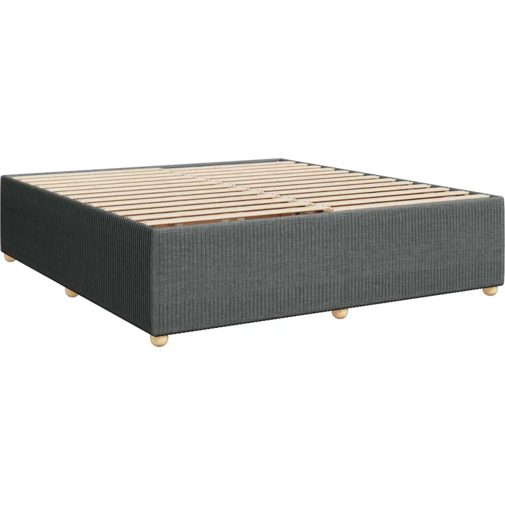 vidaXL Boxspringbett mit Matratze Dunkelgrau 200 x 200 cm Stoff 3454474 – Bild 5