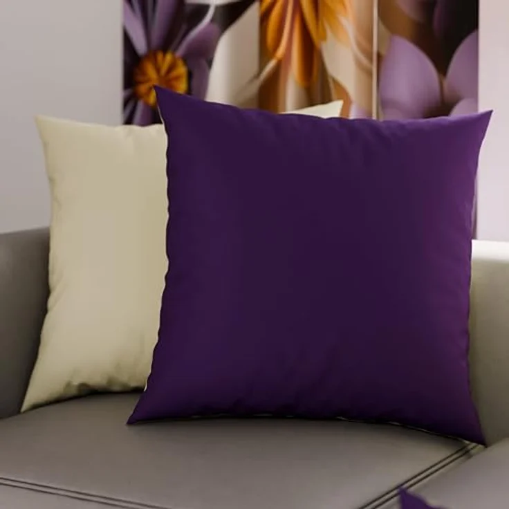 PETTI Artigiani Italiani 2er-Set Wende-Kissenbezüge 50x30 cm, Mikrofaser, Double-Face Violett Creme, hypoallergen, Made in Italy – Bild 1