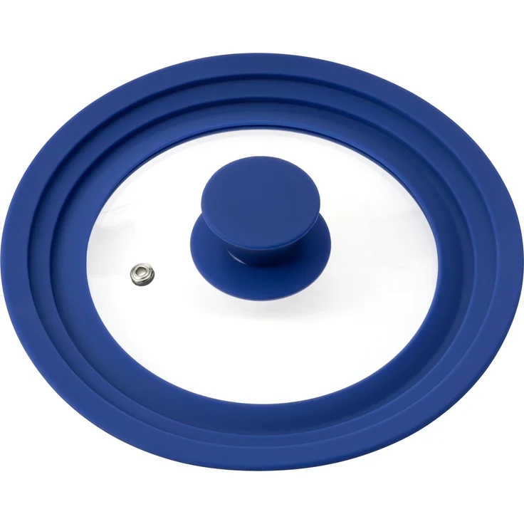 bremermann Universaldeckel Universal-Glasdeckel mit Silikonrand, 16/18/20 cm, blau klein – Bild 1