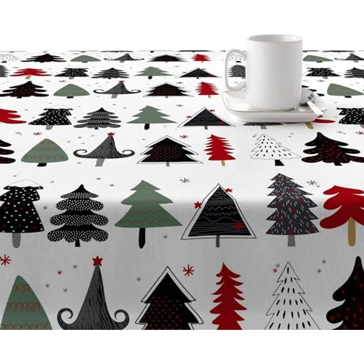 BELUM | Weihnachtstischdecke | Anti-Fleck-Tischdecke | Rechteckig Harz | Tischdecke (laminiert) | Tischdecke | Tischdecke | Heimtisch (100 x 140 cm) – Bild 3