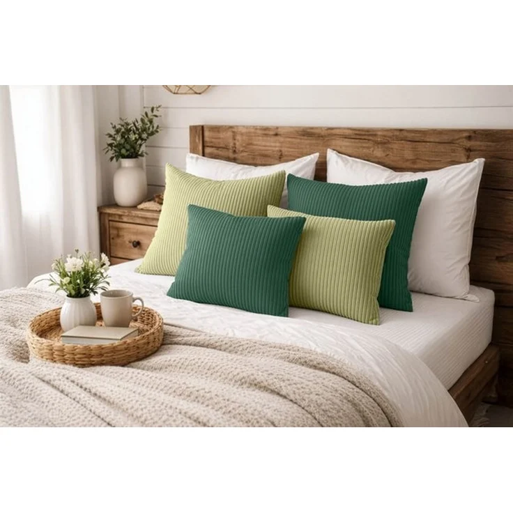 Amilian Dekokissen 4er Set mit Füllung - Sofakissen Set - 2 x 45 x 45 cm + 2 x 35 x 45 cm, (4 Stück) Zierkissen - Kuschelkissen - Couchkissen mit Kissenfüllung – Bild 4