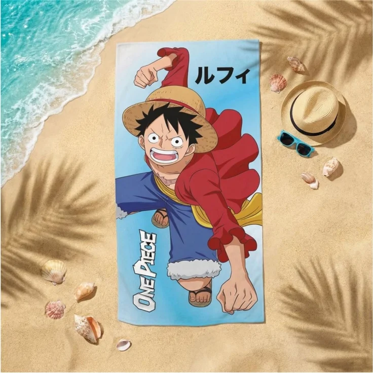 One Piece Anime Strandtuch One Piece Monkey D Ruffy Mikrofaser Strandtuch Badetuch 70x140 – Bild 1
