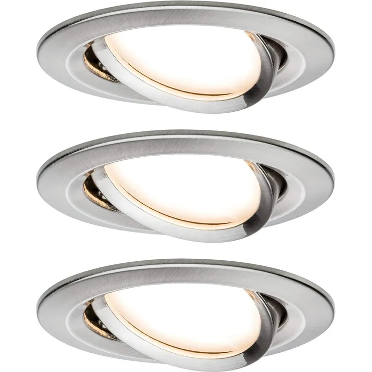 Paulmann No. 93878 Einbauleuchte LED Coin Slim IP23 rund Eisen 3er-Set dimmbar