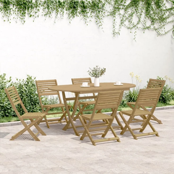 vidaXL Gartenstühle 6 Stk. Klappbar 48,5x61,5x87 cm Massivholz Akazie 3214228 – Bild 2