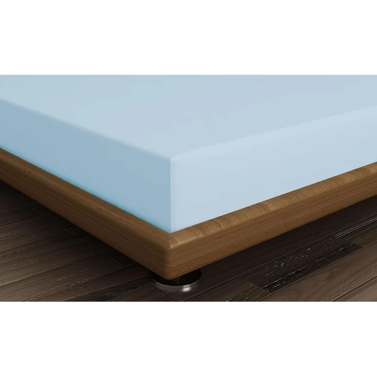 L'essentiel Maison 'Light Blue' Ranforce King Spannbettlaken (FR) (IT) (ES) (DE), Hellblau, 200+30 x 160 cm – Bild 2