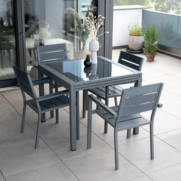 HOME DELUXE Garten-Sitzgruppe ausziehbar VERANO MADERA - 180/90 x 90 cm 8 Stühle – Bild 2