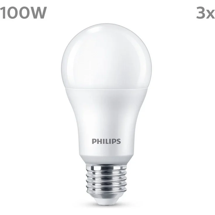 Philips Classic LED E27 Lampe, 100W, matt, warmweiß, nicht dimmbar, 3er Pack – Bild 3