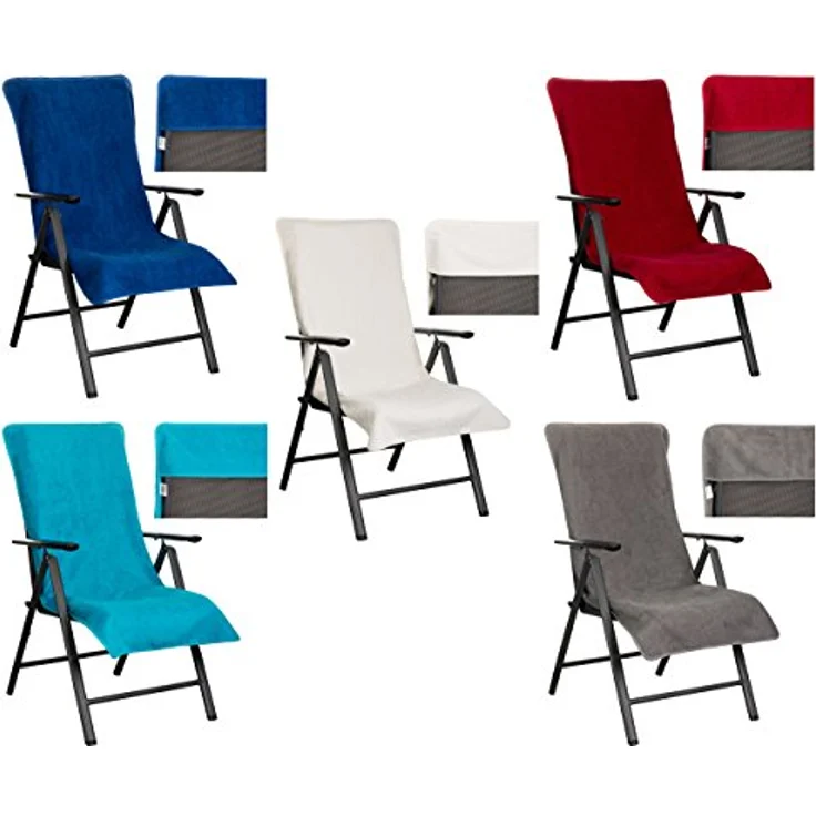 Brandsseller Frottee-Schonbezug für Gartenstuhl und Gartenliege sowie als Strandliegenauflage - aus 100% Baumwolle - ca. 65x130 cm - Anthrazit – Bild 5