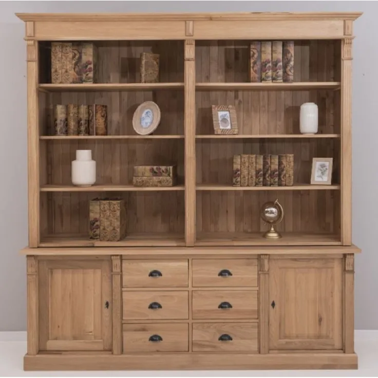 Casa Padrino Landhausstil Eichenholz Schrank Naturfarben 223 x 51 x H. 228 cm - Landhausstil Massivholz Möbel
