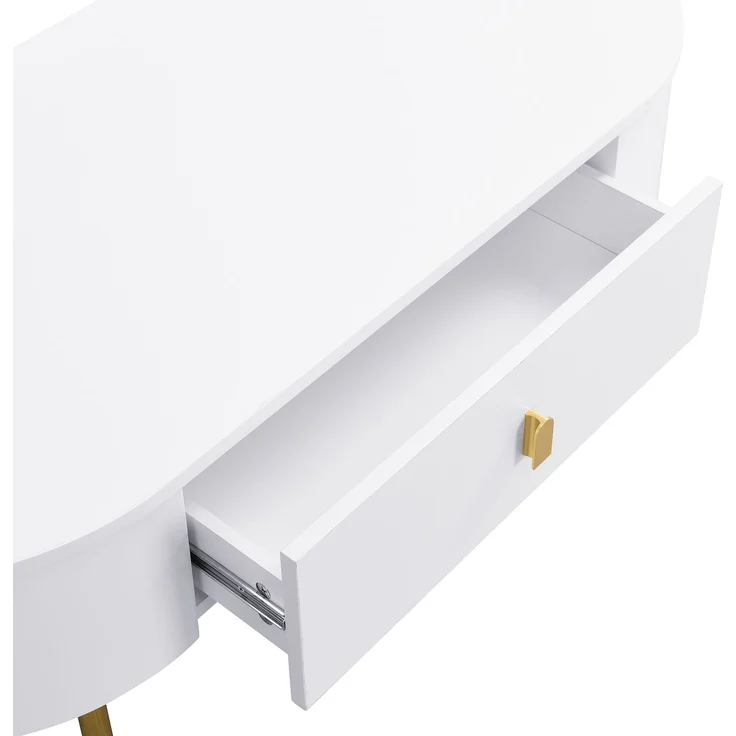 Couchtisch- & TV-Schrank-Set, MDF mit Schubladen, 108x50x40 cm & 174x35x41 cm, Weiß/Gold – Bild 8