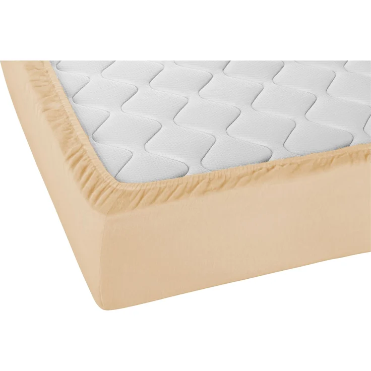 biberna Feinbiber-Spannbetttuch 0002744, beige, 1x 140x200 cm - 160x200 cm – Bild 2