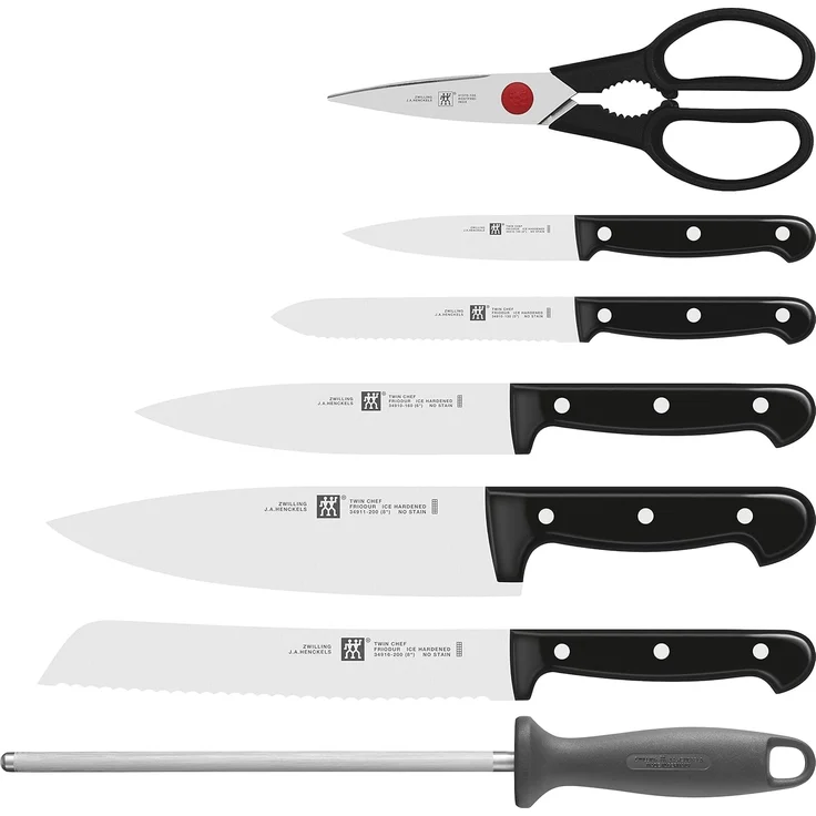 Zwilling Messerblock TWIN Chef 2 (8tlg), Messerblock mit 5 Messern + 1 Schere + 1 Wetzstahl, Bambus – Bild 2