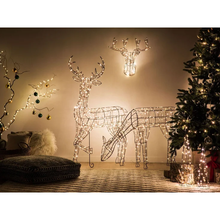Outdoor Weihnachtsbeleuchtung LED schwarz Rentier 70 cm NARUSKA – Bild 3