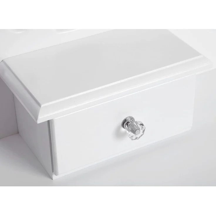 Songmics Schminktisch Aushöhlen Frisertisch mit Spiegel u. Hocker, 4 Schubladen inkl. 2 Stück Unterteiler, Kippsicherung, weiß RDT04W – Bild 6