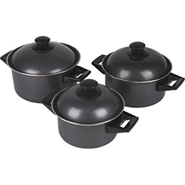 Bo-Camp Küche BC casserol Rondo Stahl-Carbon 3 Black