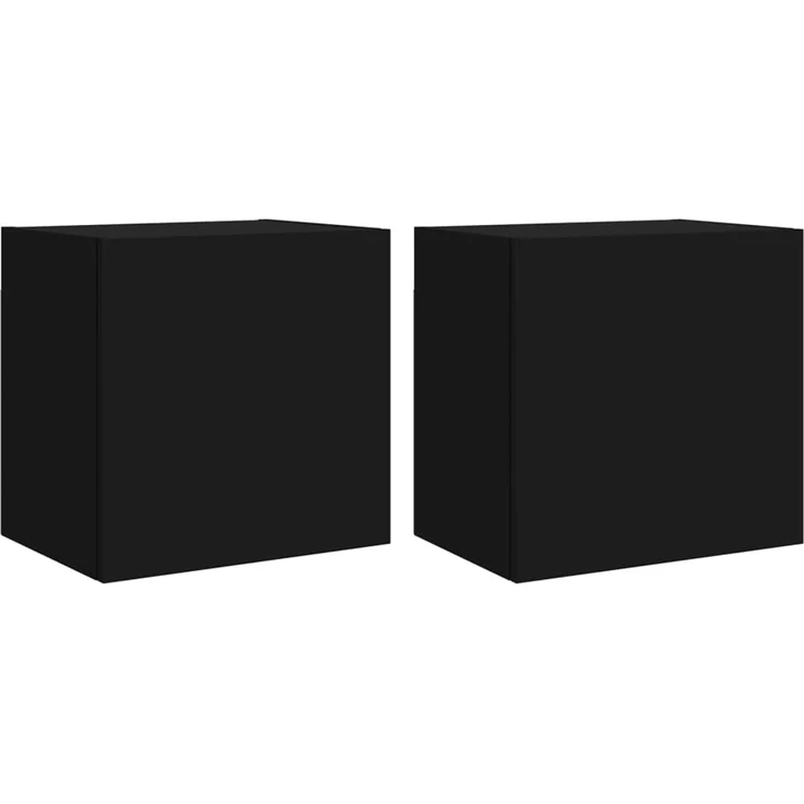 2 pcs TV-Wandschrank, TV Hängeboard Hängeschrank Schwarz 40,5x30x40 cm Holzwerkstoff – Bild 2