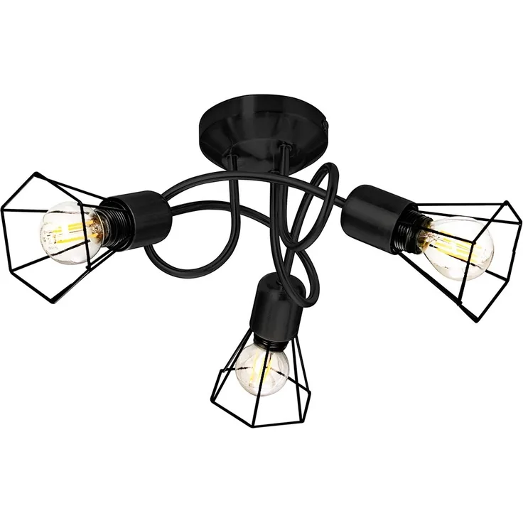 Deckenleuchte, Geflecht, schwarz 40 cm