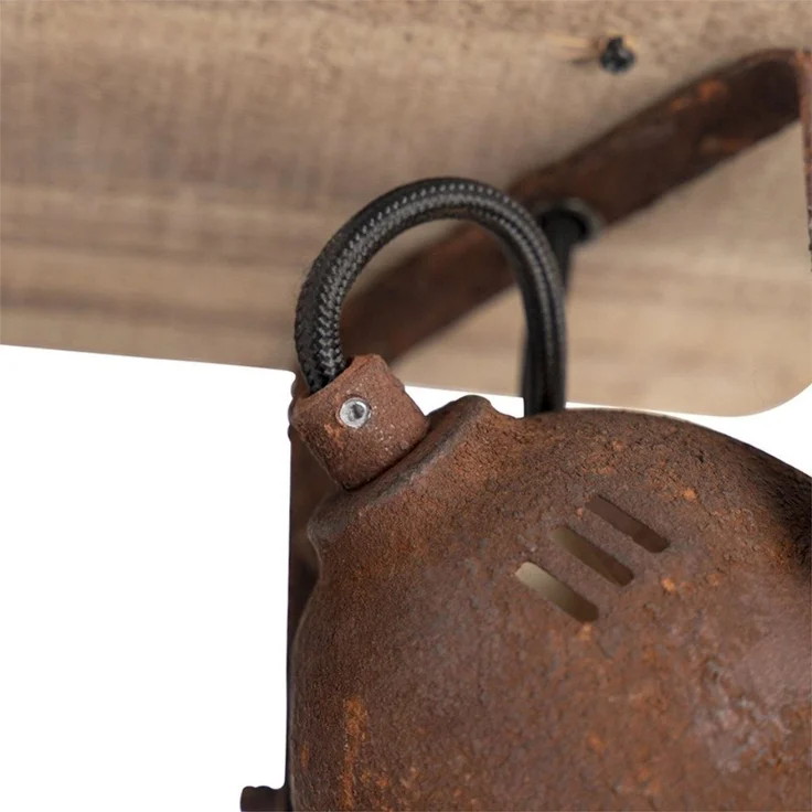 Qazqa LED Aufbaustrahler Gina, ohne Leuchtmittel, GU10, Rostbraun, Industrie, Stahl, 2-flammig – Bild 3