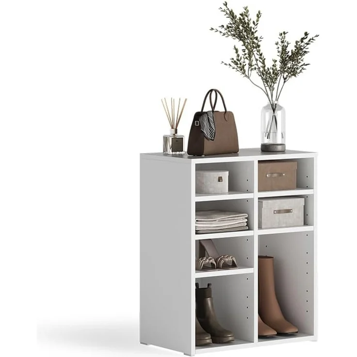 Schuhschrank Lysander Weiß 53 x 65.5 cm mit 7 offenen Fächern Vicco – Bild 5