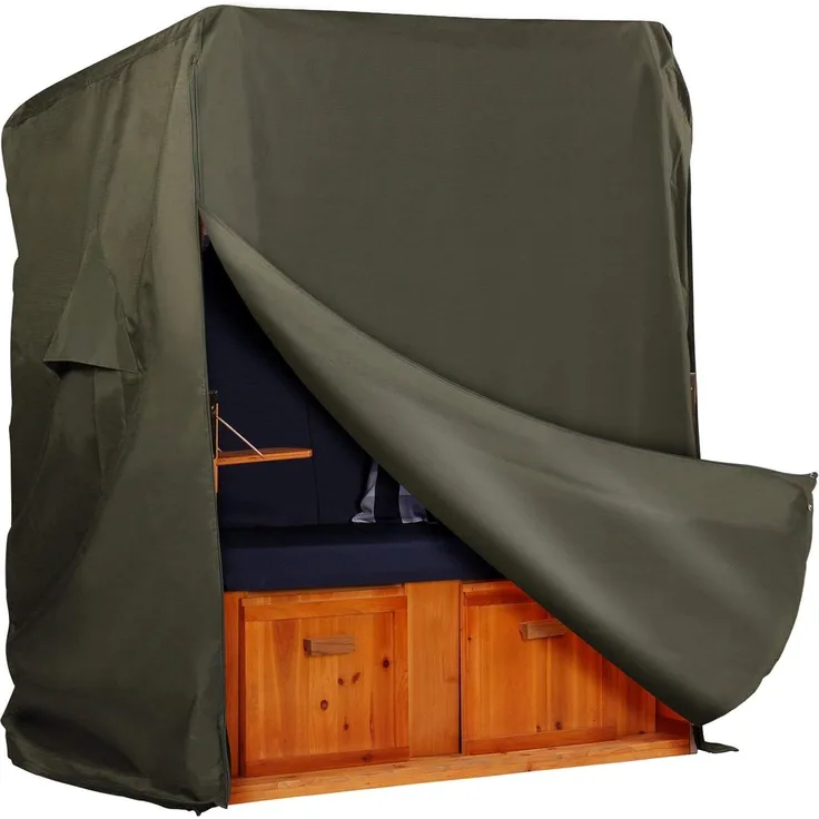 Strandkorb Hanse Strandkorb-Schutzhülle Strandkorb Hanse Premium Schutzhülle grün 120x150x85cm (1-St), wetterfest Lüftungen Reißverschlüsse UV-beständig winterfest