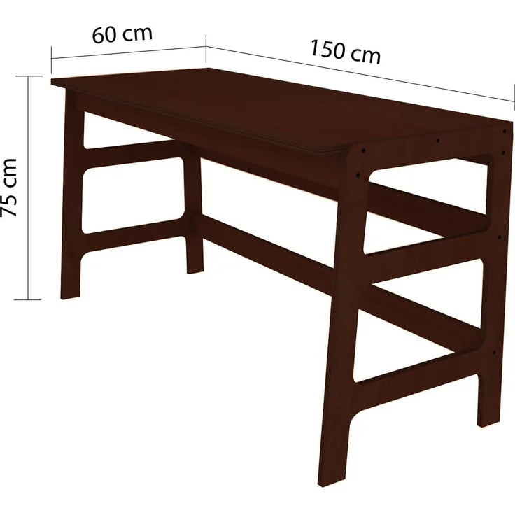 Skye Decor 'CPT4803-150' Schreibtisch mit Bücherregal, Walnuss, 150 x 75 x 60 cm – Bild 6